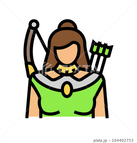 artemis greek god ancient color icon vector illustration artemis greek god ancient color icon vector illustration 104402753