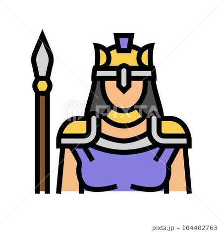 athena greek god mythology color icon vector illustration athena greek god mythology color icon vector illustration 104402763