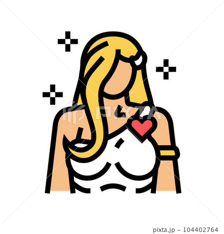 aphrodite greek god mythology color icon vector illustration 104402764