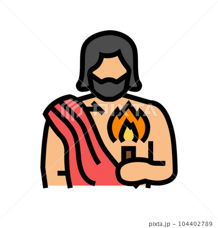 prometheus greek god ancient color icon vector illustration 104402789