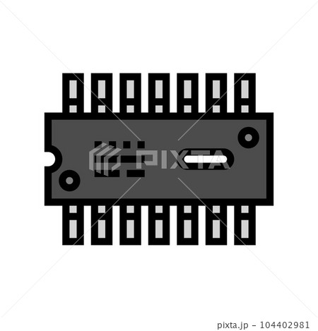 ic chip electronic component color icon vector illustration ic chip electronic component color icon vector illustration 104402981