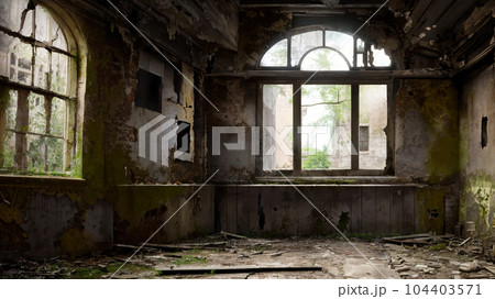 AI生成画像／廃屋 広間  8 104403571