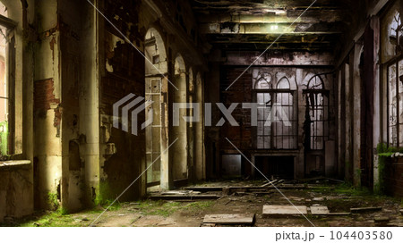 AI生成画像/廃屋 広間 17 AI生成画像/廃屋 広間 17 104403580