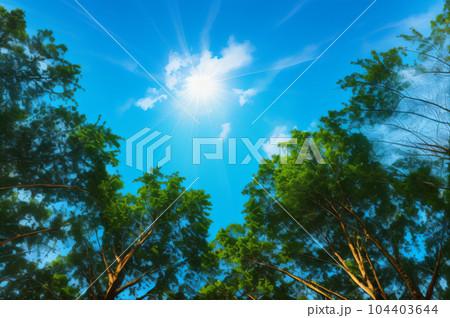 【AI画像】青空と雲、イメージ 【AI画像】青空と雲、イメージ 104403644