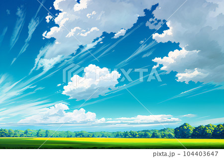 【AI画像】青空と雲、イメージ 【AI画像】青空と雲、イメージ 104403647
