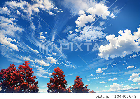 【AI画像】青空と雲、イメージ 【AI画像】青空と雲、イメージ 104403648