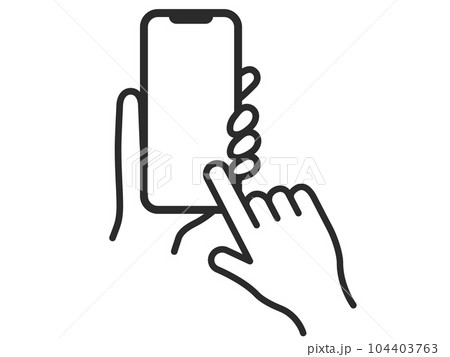 スマートフォンを操作する手のイラスト 104403763
