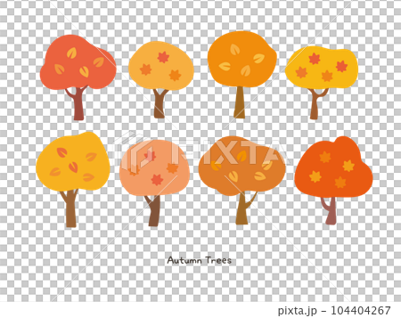 Simple autumn tree illustration set 104404267