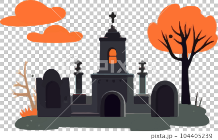 night, horror, spooky, graveyard, halloween, dark, scary, background, evil, grave, holiday, fear, cemetery, moon, cross, creepy, silhouette, pumpkin, mystery, tomb, tombstone, tree, design 104405239