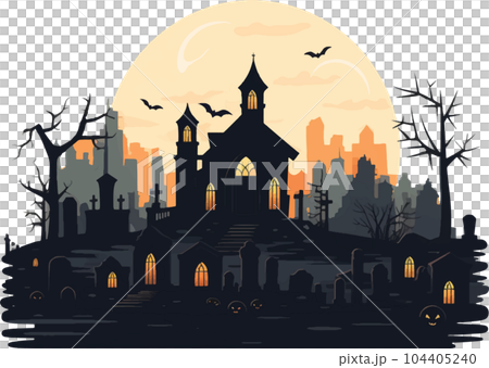 night, horror, spooky, graveyard, halloween, dark, scary, background, evil, grave, holiday, fear, cemetery, moon, cross, creepy, silhouette, pumpkin, mystery, tomb, tombstone, tree, design 104405240