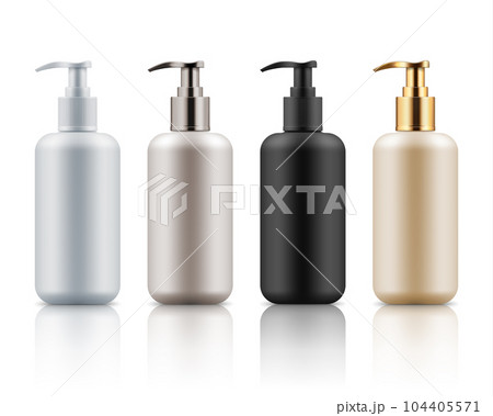 Plastic bottles with pump dispenser. 104405571