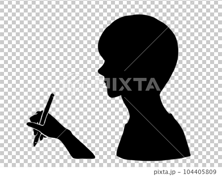 ペンを持つ男性のシルエットのイラスト素材 [104405809] - PIXTA