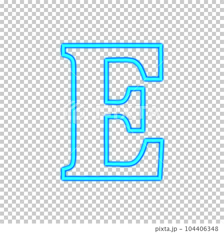 uppercase E. blue glowing neon alphabet uppercase E. blue glowing neon alphabet 104406348