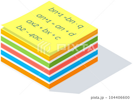 Colorful sticker for writing important working notes. Notepaper office supplies, post-it stickers 104406600
