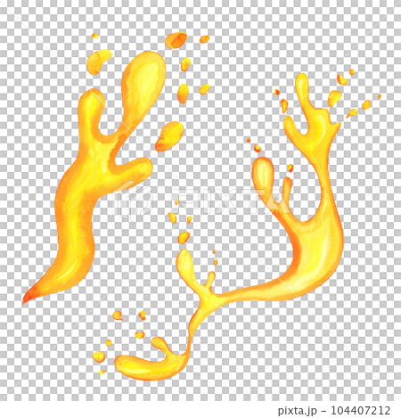 Abstract watercolor splash hand painted background in yellow color. Grunge texture for cards and flyers design 104407212