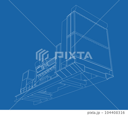 Generator. Diesel and gas industrial electric generator outline 104408316