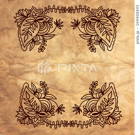 Old paper texture with frame 104408845