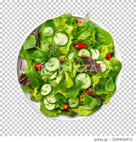 Green vegan salad isolated. Illustration AI Generative 104408933