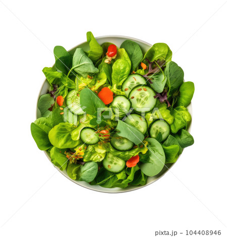 Green vegan salad isolated. Illustration AI Generative 104408946