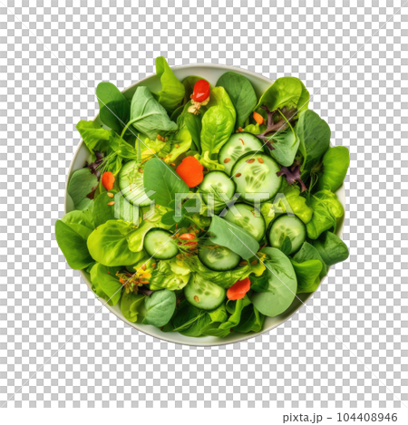 Green vegan salad isolated. Illustration AI Generative 104408946