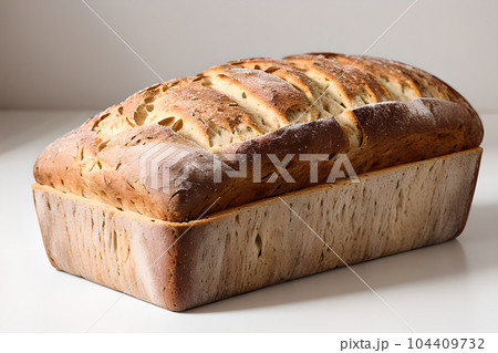 loaf bread, aesthetic photo shoot of bread product, isolated background, AI generated image 104409732