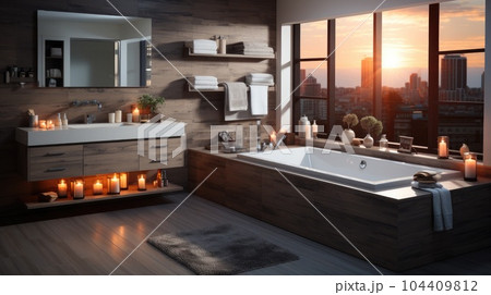 Bathroom of a high end hotel. 104409812