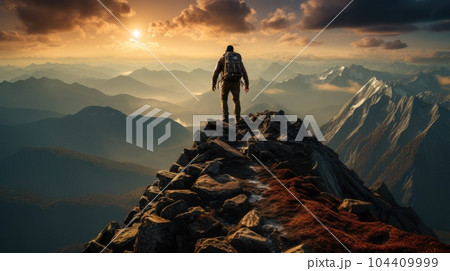 People helping each other hike up a mountain at sunset background. Hiking, Business, teamwork. People helping each other hike up a mountain at sunset background. Hiking, Business, teamwork. 104409999