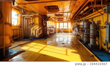 Interior oil platform, Prominent features include a large oil pipeline and gas infrastructure. Interior oil platform, Prominent features include a large oil pipeline and gas infrastructure. 104410307