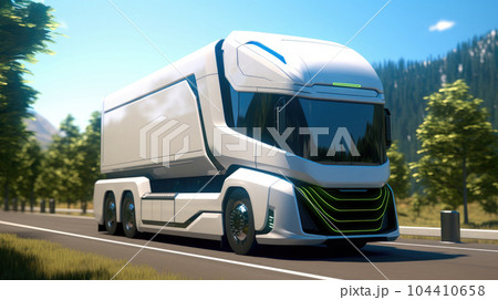 EV Truck, Hybrid electric truck. 104410658