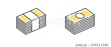 お金　お札　札束のイラストセット 104411380