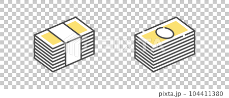 お金　お札　札束のイラストセット 104411380