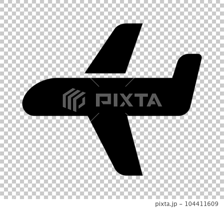 飛機剪影圖標 飛機剪影圖標 104411609