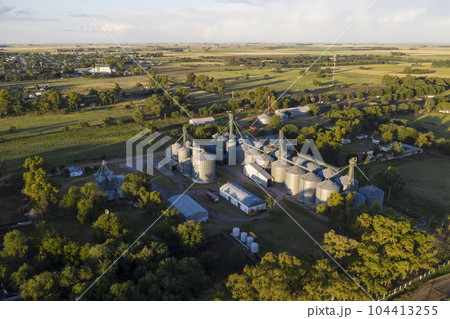 Grain storage steel silos, Patagonia, Argentina Grain storage steel silos, Patagonia, Argentina 104413255