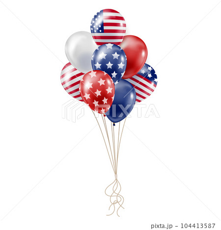 Bunch balloonswith prints of the US flag 104413587