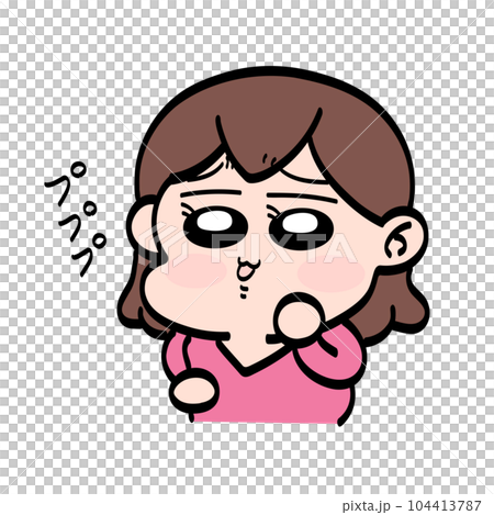 一個女孩帶著嘲諷的表情笑著 104413787