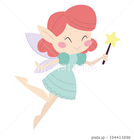 Isolated cute female fairy character sketch icon Vector 104413896