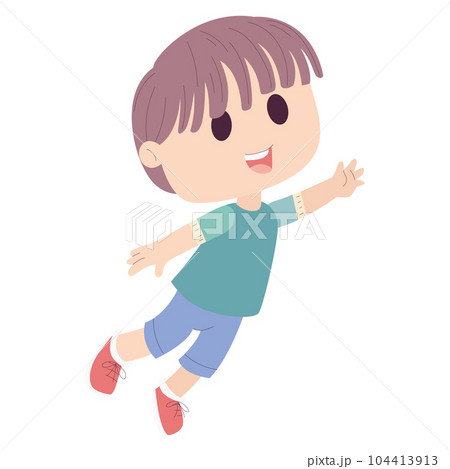 Isolated cute happy boy character Vector Isolated cute happy boy character Vector 104413913