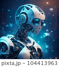 AIテクノロジーの到来 - 未来を予感させるロボットの姿 104413963