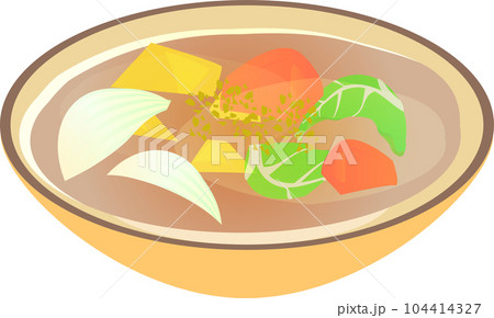 シンプルな野菜スープのイラスト シンプルな野菜スープのイラスト 104414327