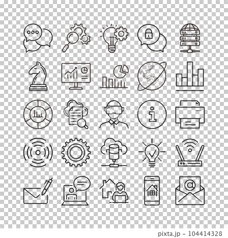 device artificial intelligence technology icon set device artificial intelligence technology icon set 104414328