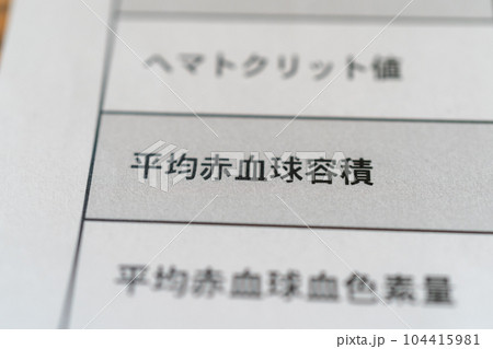 平均赤血球容積 平均赤血球容積 104415981