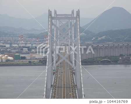 瀬戸大橋塔頂からみた瀬戸大橋 瀬戸大橋塔頂からみた瀬戸大橋 104416769