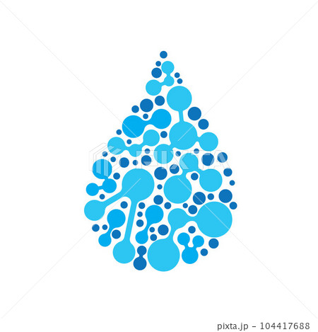 water drop molecule dot  icon vector concept design template 104417688