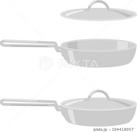 蓋付きのステンレスフライパン 104418057