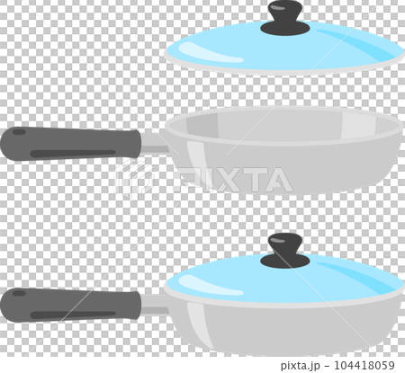 帶玻璃蓋的不銹鋼煎鍋 104418059