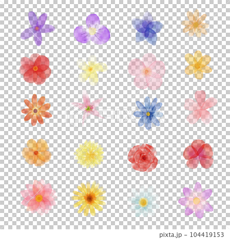 Beautiful Flowers watercolor set illustration.Hand draw colorful floral Beautiful Flowers watercolor set illustration.Hand draw colorful floral 104419153