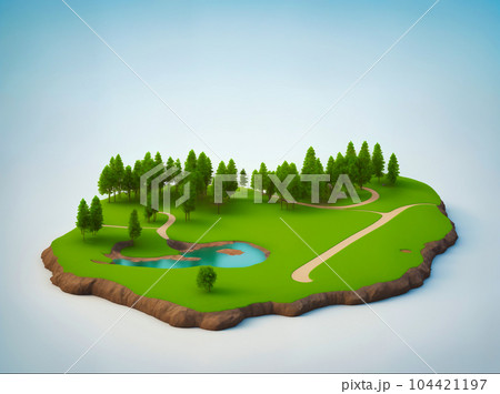isometric nature and landscape. High quality photo 104421197
