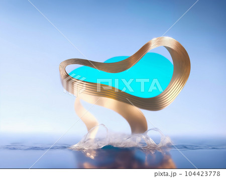 Splash fluid 3d illustration, 3d rendering 104423778