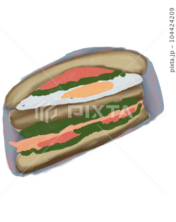 Sandwich with cheese and bacon Sandwich with cheese and bacon 104424209