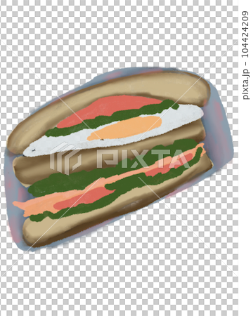 Sandwich with cheese and bacon  104424209